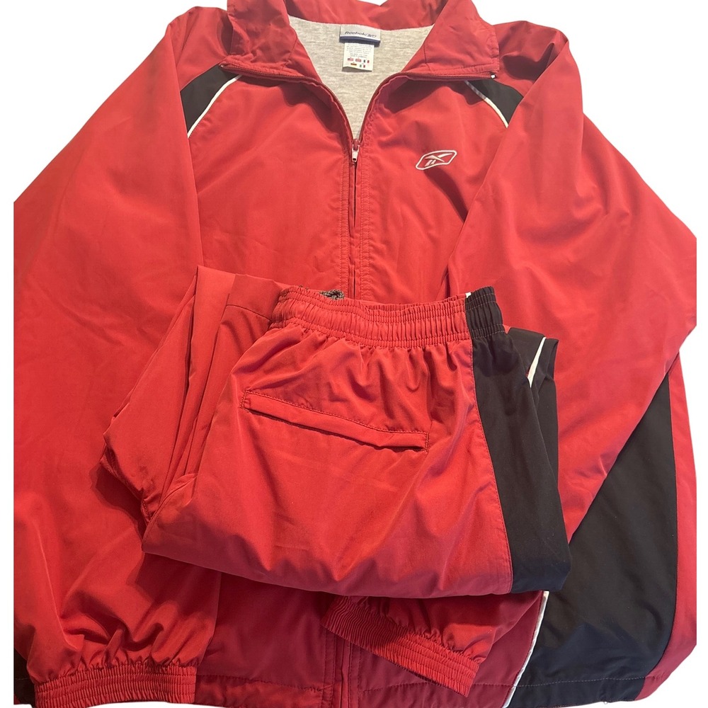 90s VTG Reebok Track Suit Set Women's Size M Red Activewear Running Jogging